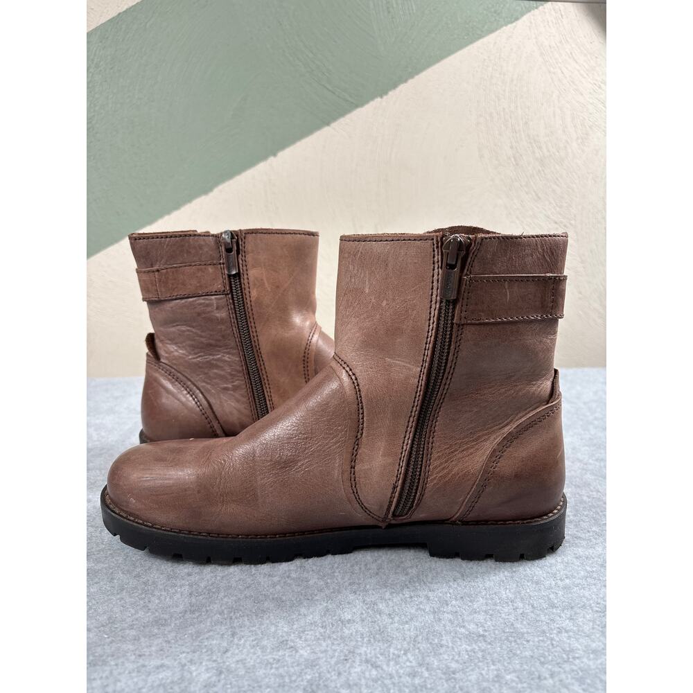Birkenstock Brown Leather Ankle Boots with Buckle - Picture 5 of 10